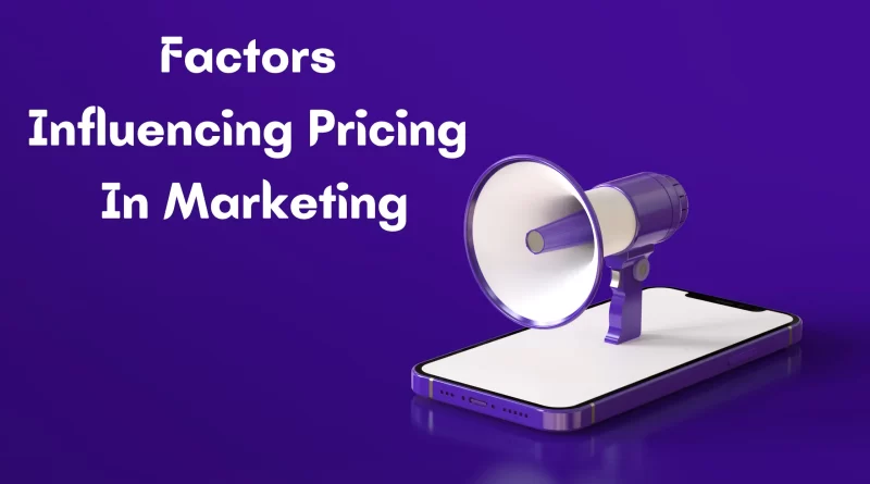 Factors Influencing Pricing In Marketing